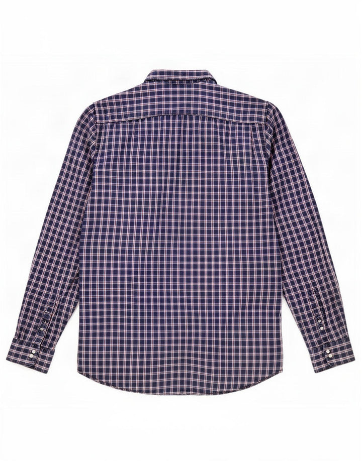 Gap Herrenhemd XL, marineblau, kariert, Baumwolle