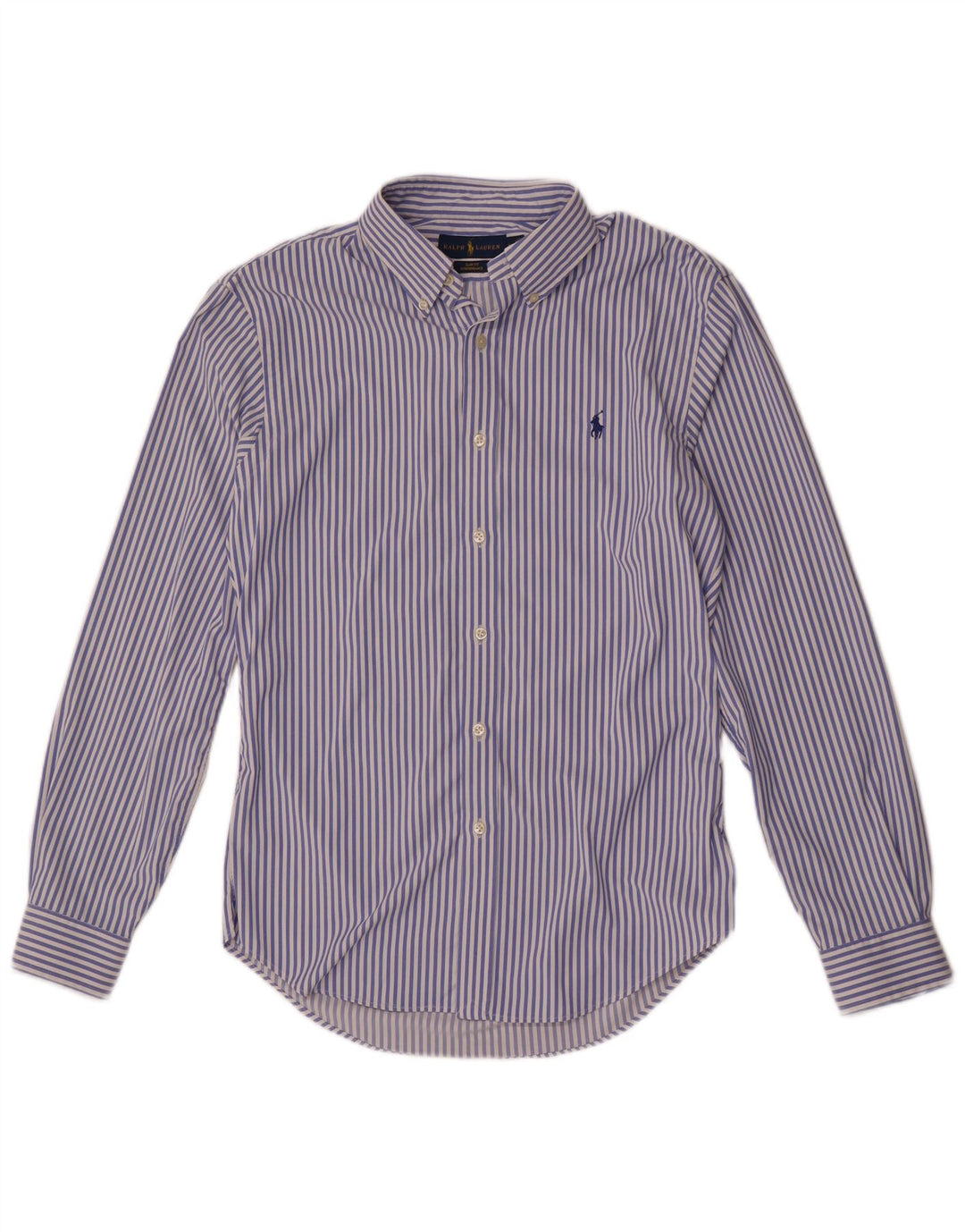 Ralph Lauren Slim-Fit-Hemd für Herren aus mittelblauem Nadelstreifen-Nylon