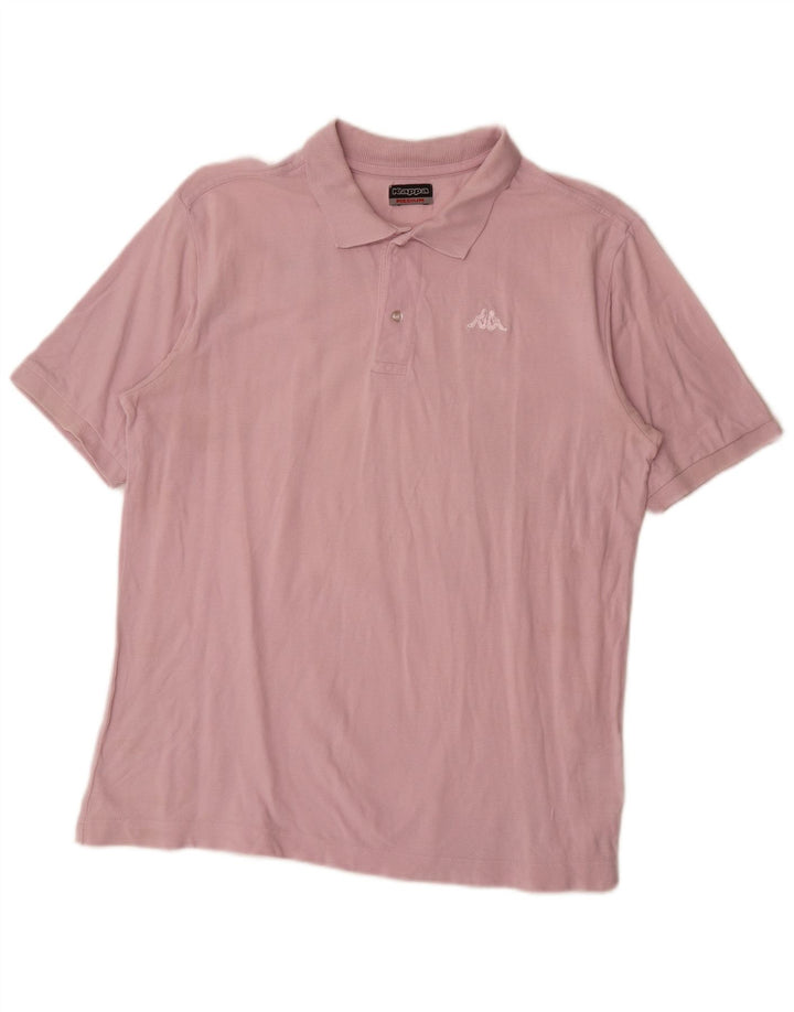 Kappa Herren-Poloshirt aus mittelrosa Baumwolle