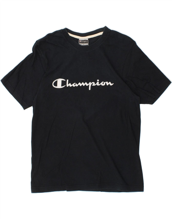 CHAMPION Mens Graphic T-Shirt Top Small Navy Blue Cotton Vintage Champion and Second-Hand Champion from Messina Hembry 