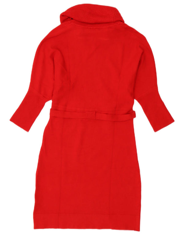Karen Millen Damen Pulloverkleid UK 12 Mittelrote Wolle