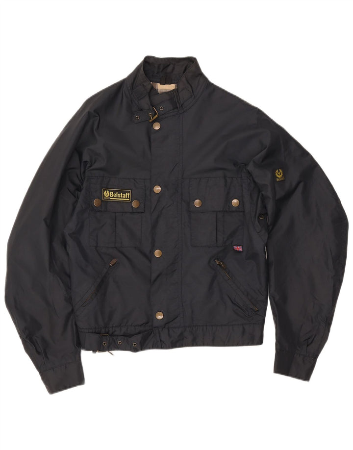 Belstaff Damen Racer Jacke IT 42 Medium Marineblau Nylon