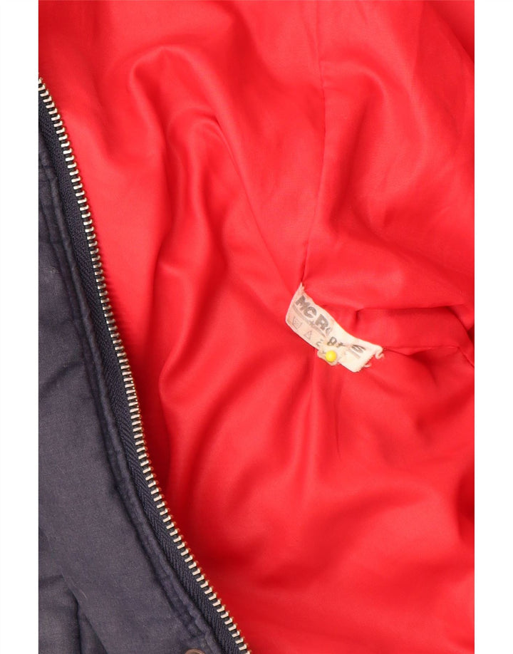 MCROSS Wattierte Herrenjacke IT 48 Mittelmarineblaue Baumwolle