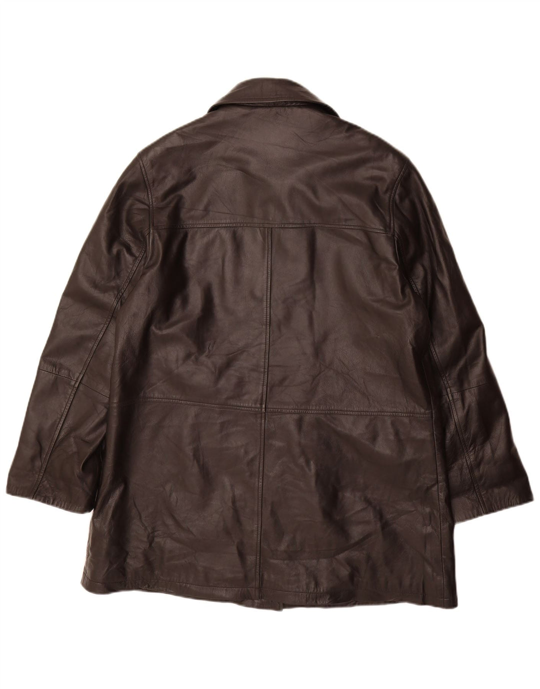 Vintage Damen Ledermantel IT 46 Großes schwarzes Leder