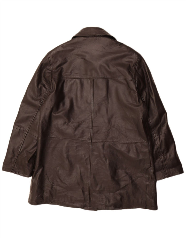 Vintage Damen Ledermantel IT 46 Großes schwarzes Leder