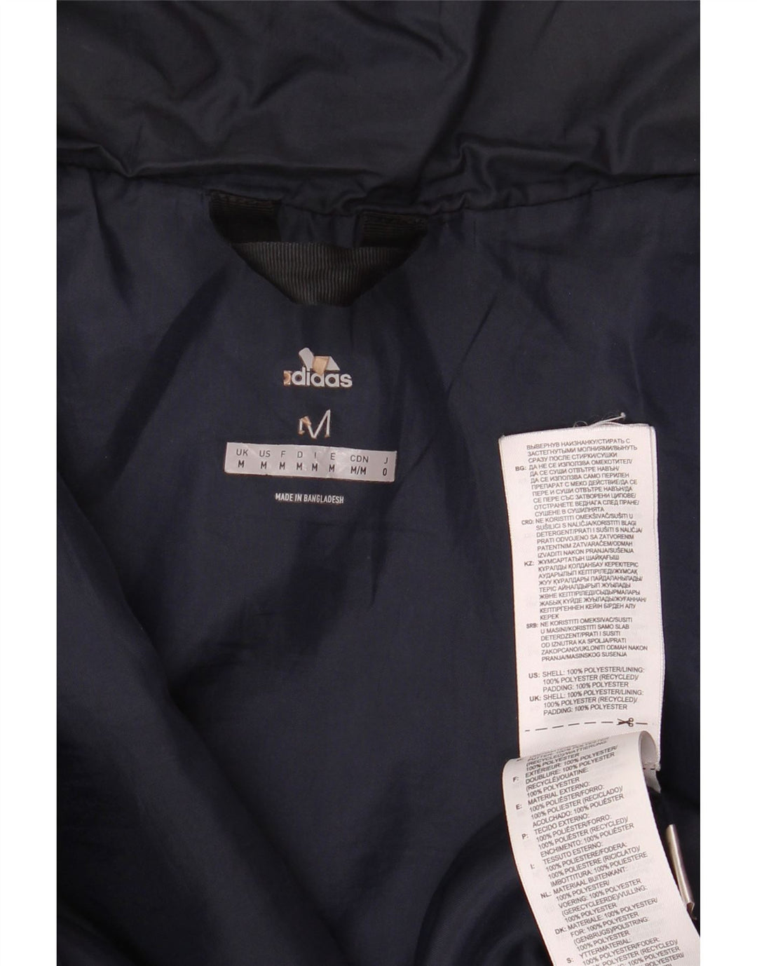 Adidas Herren Wattierte Jacke UK 38 Medium Marineblau Polyester