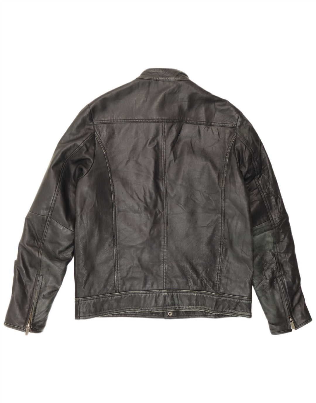 Rochas Herren Lederjacke UK 40 Großes schwarzes Leder