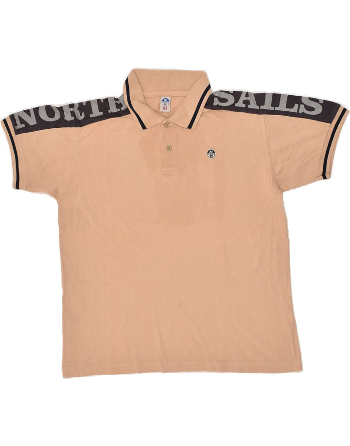 NORTH SAILS Mens Graphic Polo Shirt Small Beige Cotton | Vintage North Sails | Thrift | Second-Hand North Sails | Used Clothing | Messina Hembry 