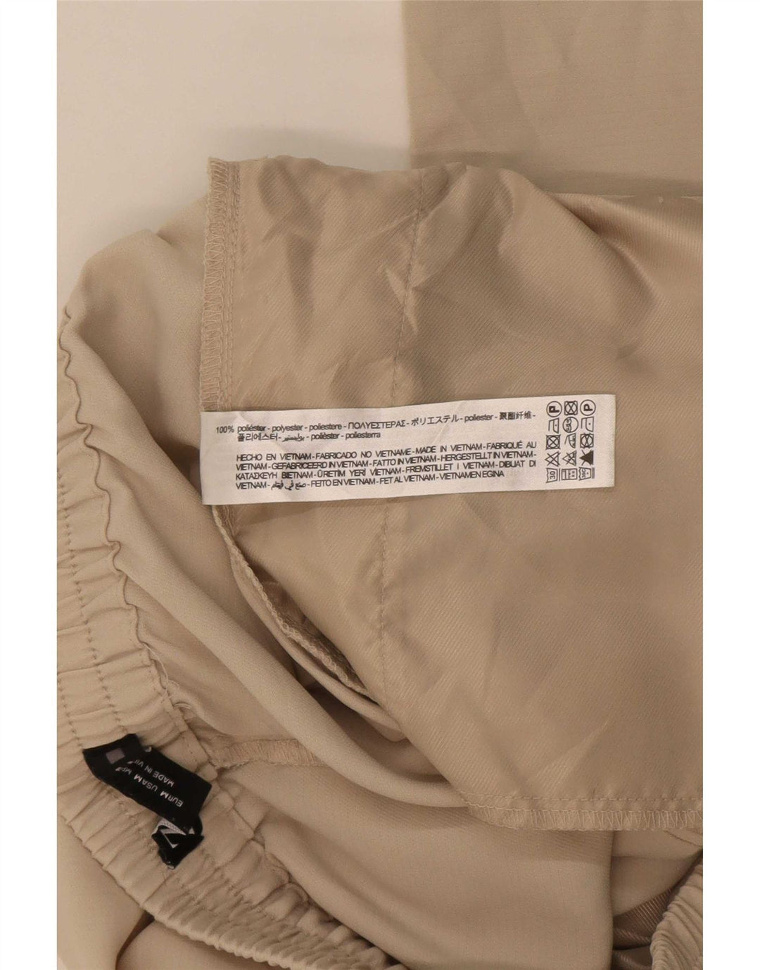 Zara Damen-Hose mit Pegged, kurz geschnitten, mittelgroß, W30, L26, Beige, Polyester