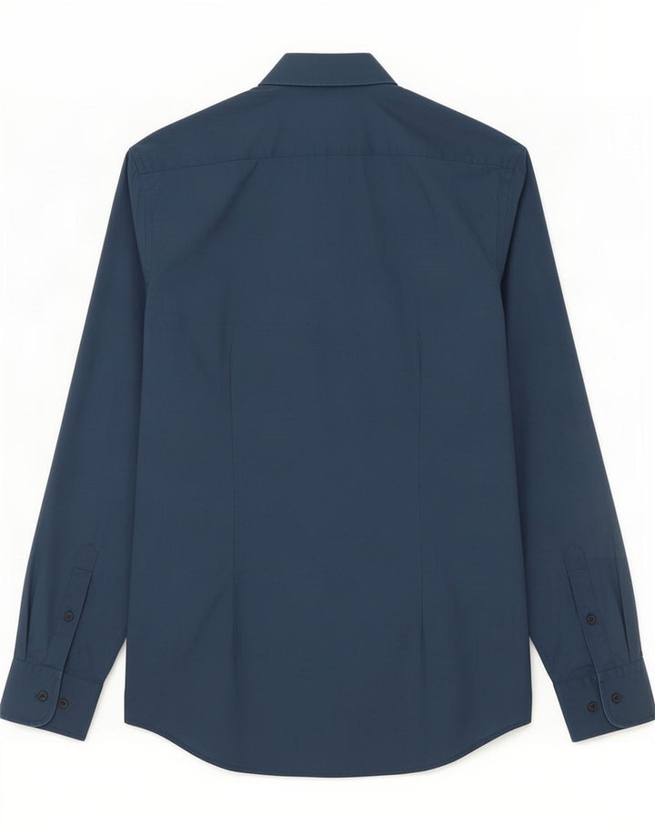 Calvin Klein Herren-Slim-Fit-Hemd aus mittelblauer Baumwolle