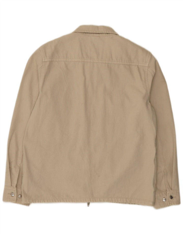 Zara Herren Utility Jacke UK 42 XL Beige Baumwolle