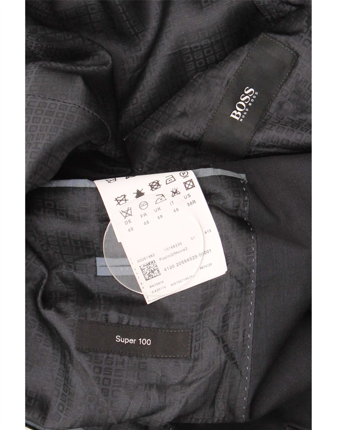 Hugo Boss Herren-Blazer mit 2 Knöpfen, EU 48, mittelmarineblaue Schurwolle