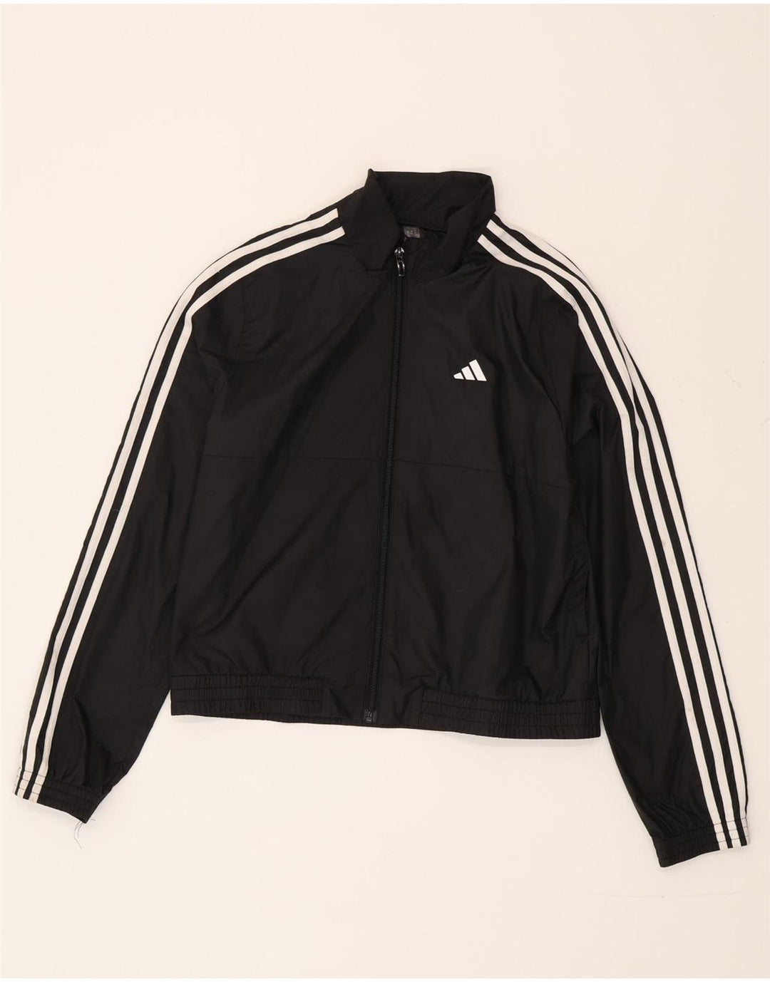 Adidas Mädchen-Trainingsanzug-Top-Jacke, 14–15 Jahre, schwarzes Polyester