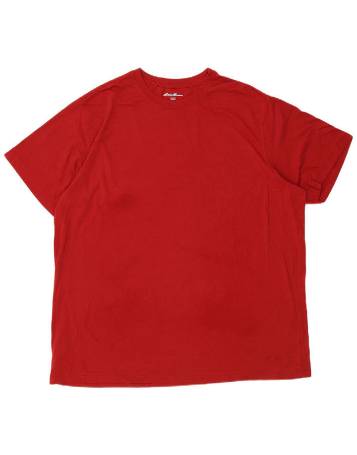 EDDIE BAUER Herren T-Shirt Top 2XL Rote Baumwolle
