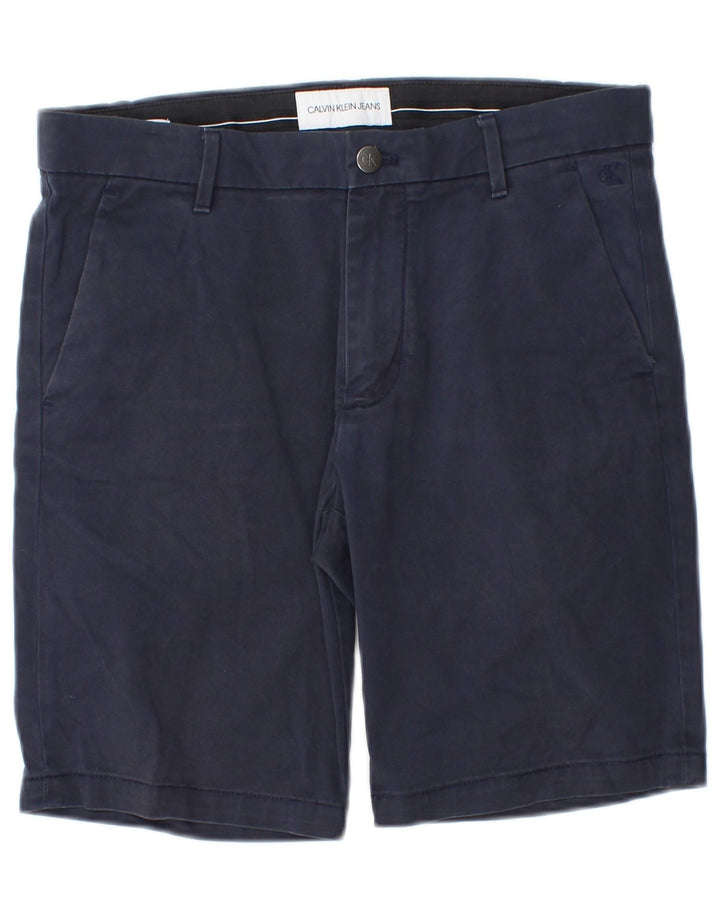 Calvin Klein Herren Chinoshorts W30 Medium Navy Blue Cotton