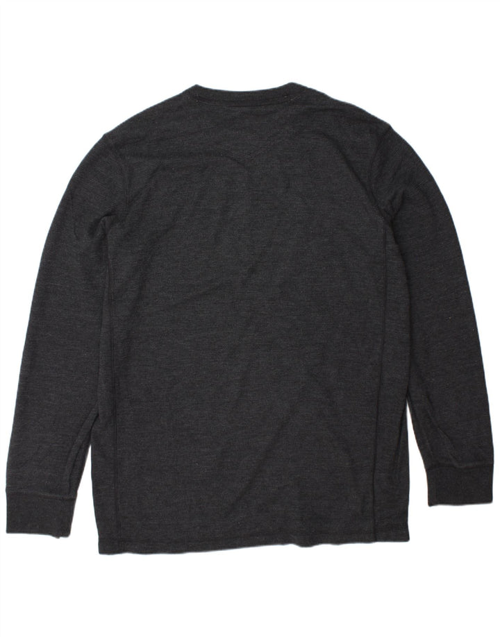 EDDIE BAUER Herren-Top, langärmelig, groß, graue Baumwolle