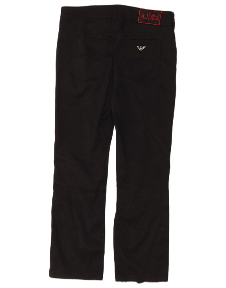 Armani Damen Gerade Freizeithose W28 L24 Schwarz Polyamid