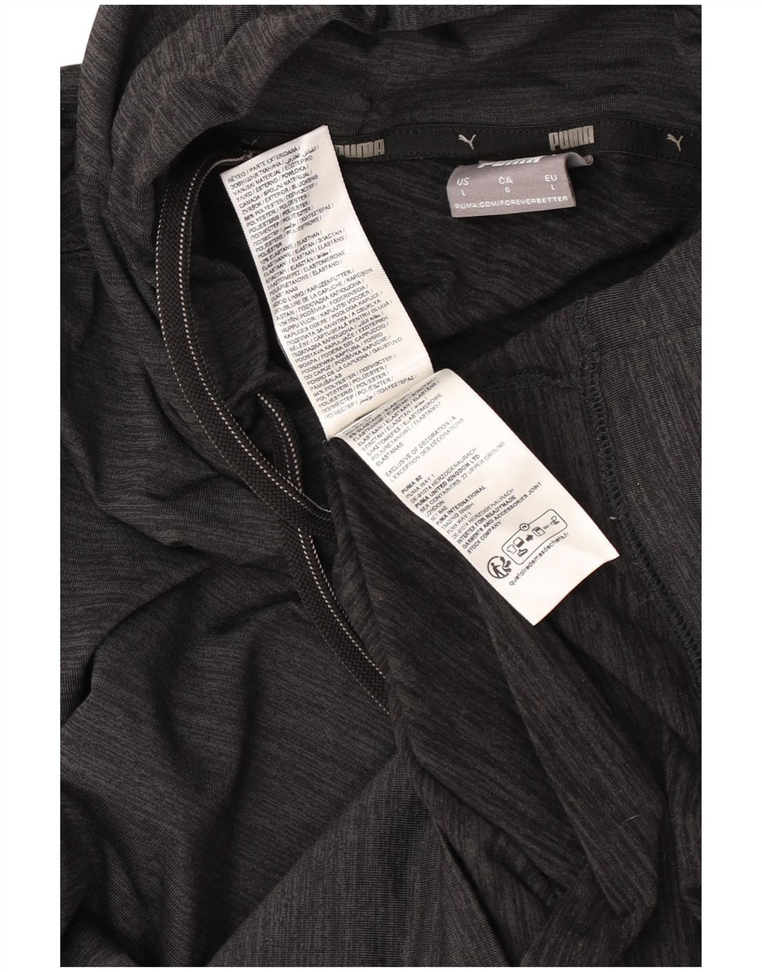 Puma Herren Kapuzenpullover, groß, aus schwarzem Polyester