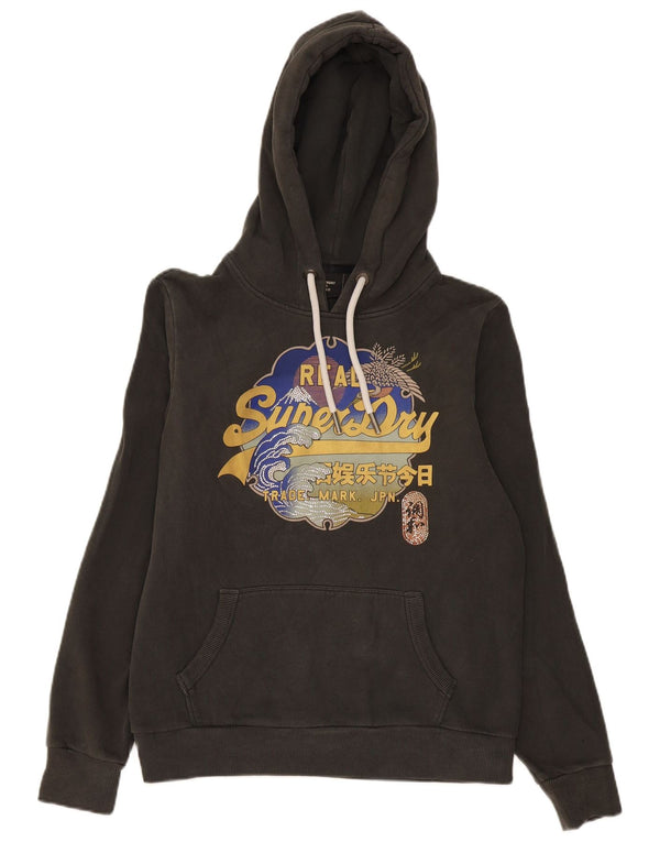 Superdry Graphic Hoodie-Pullover für Damen, UK 16, Größe L, Grau, Baumwolle