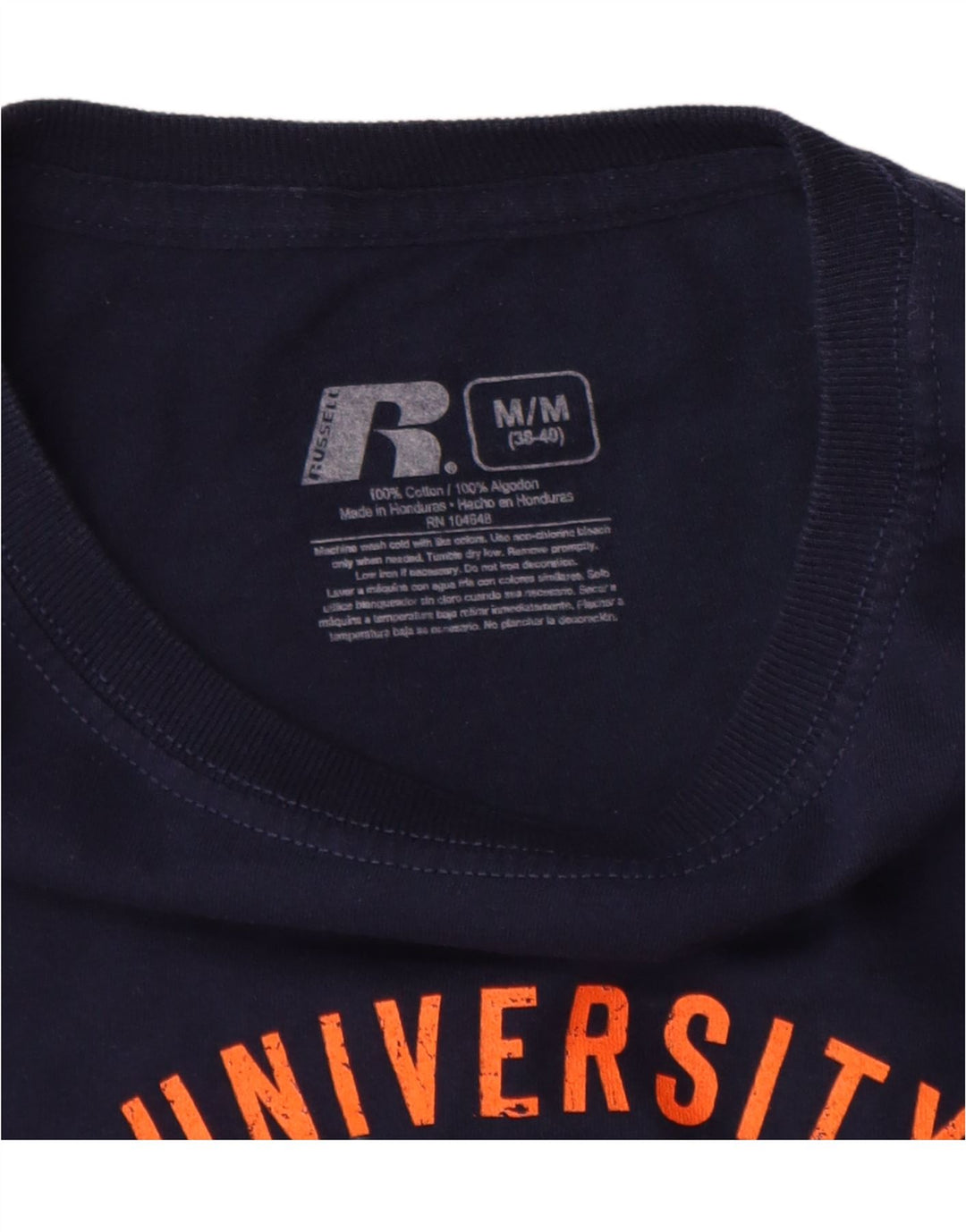 RUSSELL ATHLETIC Herren-Grafik-Oberteil, langärmlig, UK 38/40, mittleres Marineblau