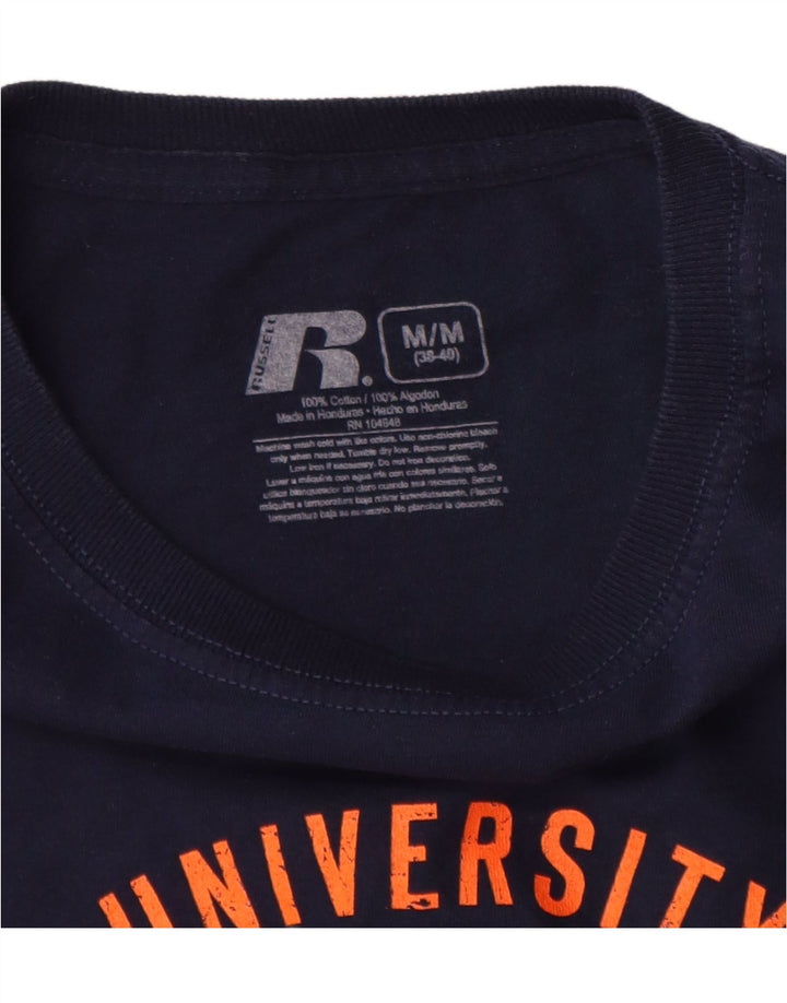 RUSSELL ATHLETIC Herren-Grafik-Oberteil, langärmlig, UK 38/40, mittleres Marineblau