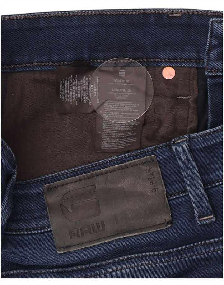 G-Star Herren 3301 Slim Jeans W31 L32 Blaue Baumwolle