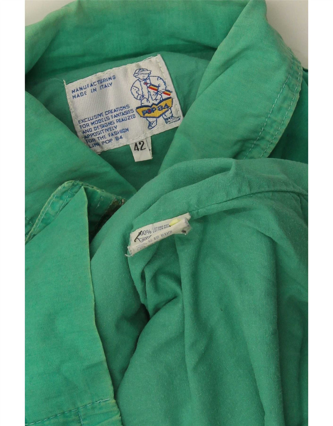 POP 84 Herren Bomberjacke IT 42 XL Grüne Baumwolle