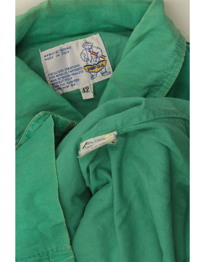 POP 84 Herren Bomberjacke IT 42 XL Grüne Baumwolle