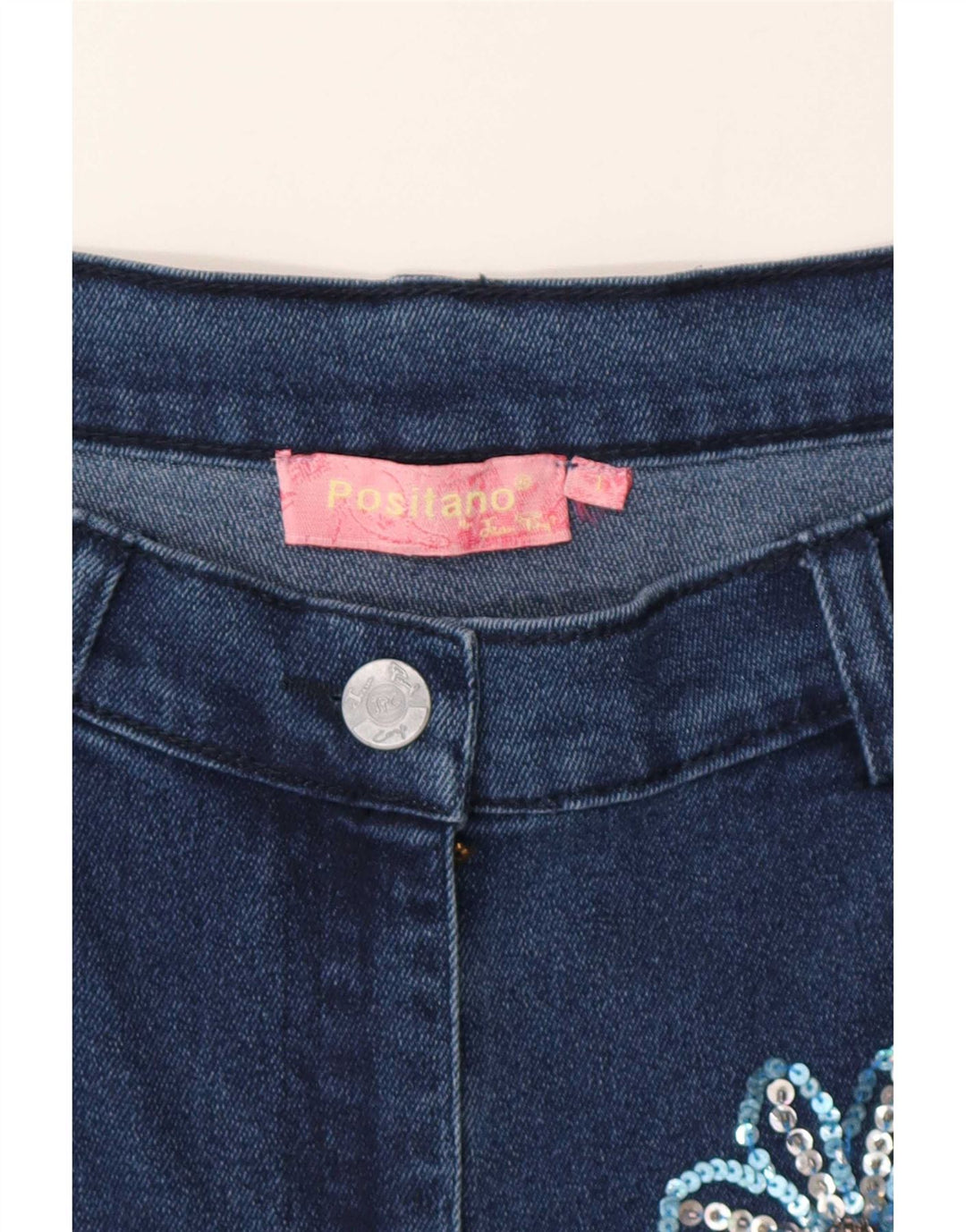 Positano by Jean Paul ausgestellter Rock für Damen, Größe L, W32, Blau, Patchwork