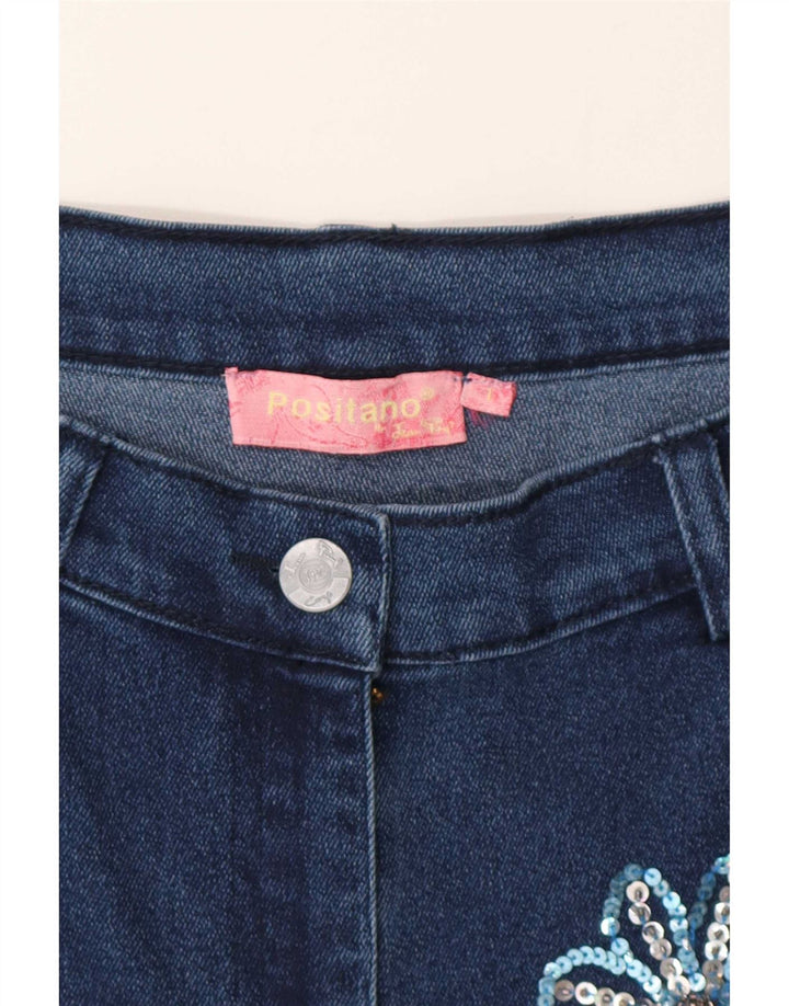 Positano by Jean Paul ausgestellter Rock für Damen, Größe L, W32, Blau, Patchwork