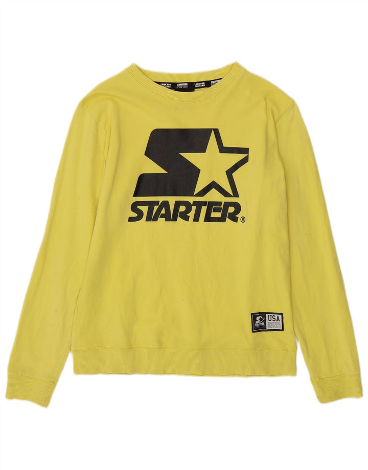 STARTER Damen-Sweatshirt mit Grafik, UK 8, Größe S, Gelb, Baumwolle