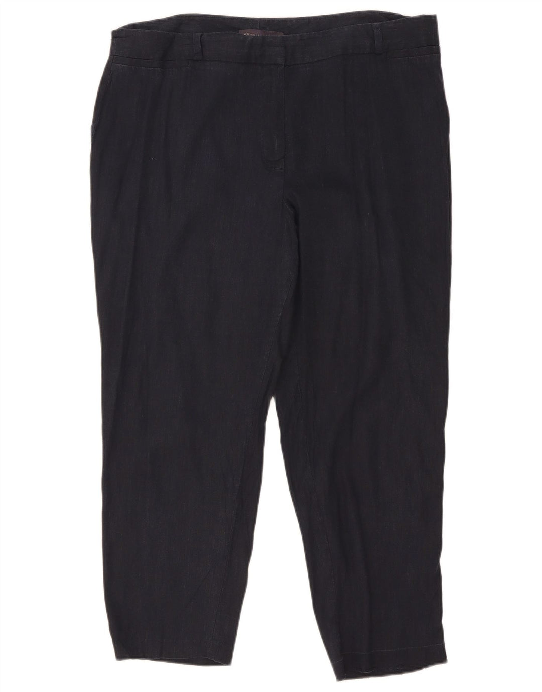 Marks & Spencer Damen-Kurzhose W36 L25 Marineblaues Leinen