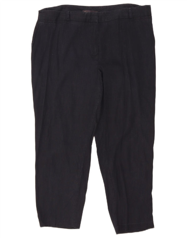 Marks & Spencer Damen-Kurzhose W36 L25 Marineblaues Leinen