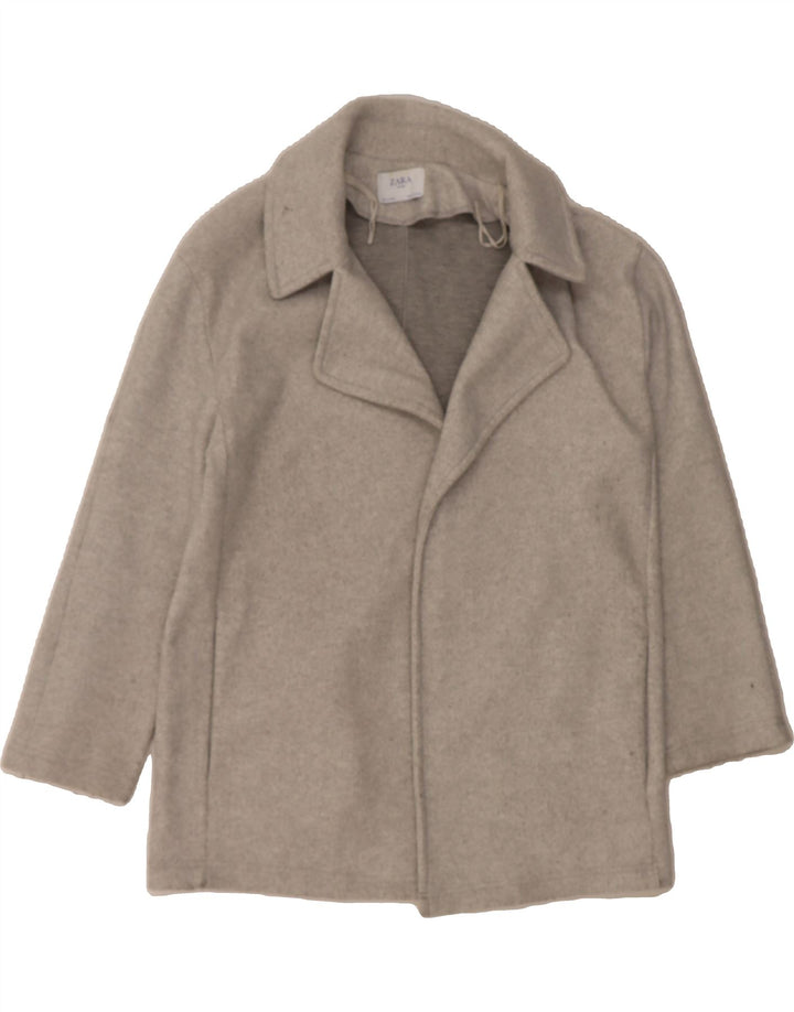 ZARA Womens Oversized Open Fleece Jacket UK 10 Small Grey Polyester Vintage Zara and Second-Hand Zara from Messina Hembry 