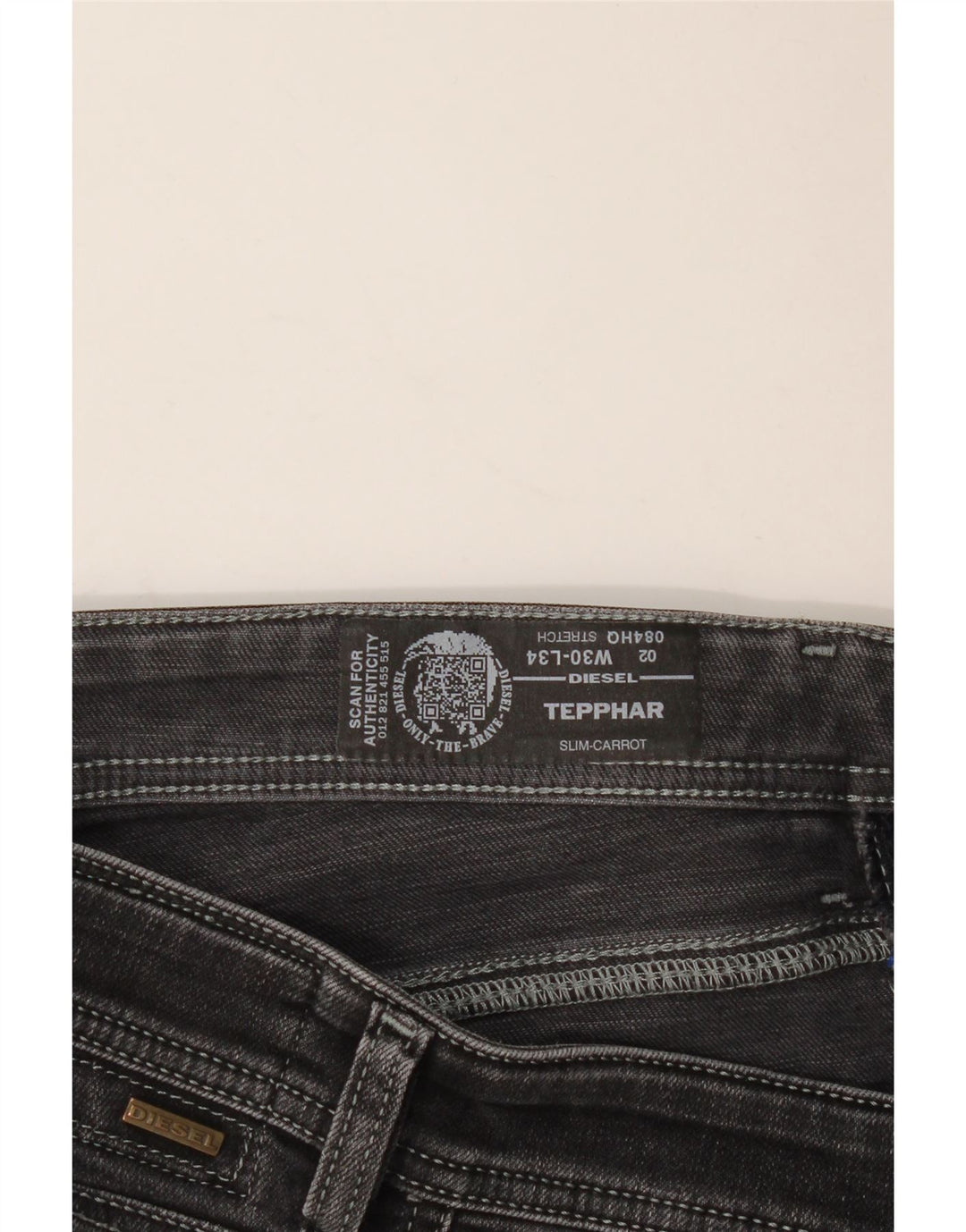 DIESEL Herren Tepphar Carrot Slim Jeans W30 L31 Schwarz