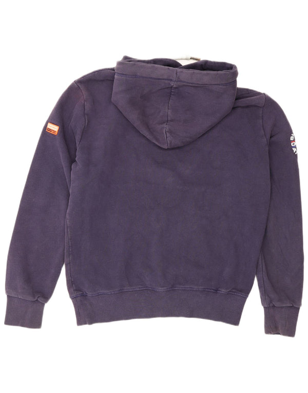 Superdry Herren-Kapuzenpullover mit Grafik, groß, Marineblau, Blockfarben, Baumwolle