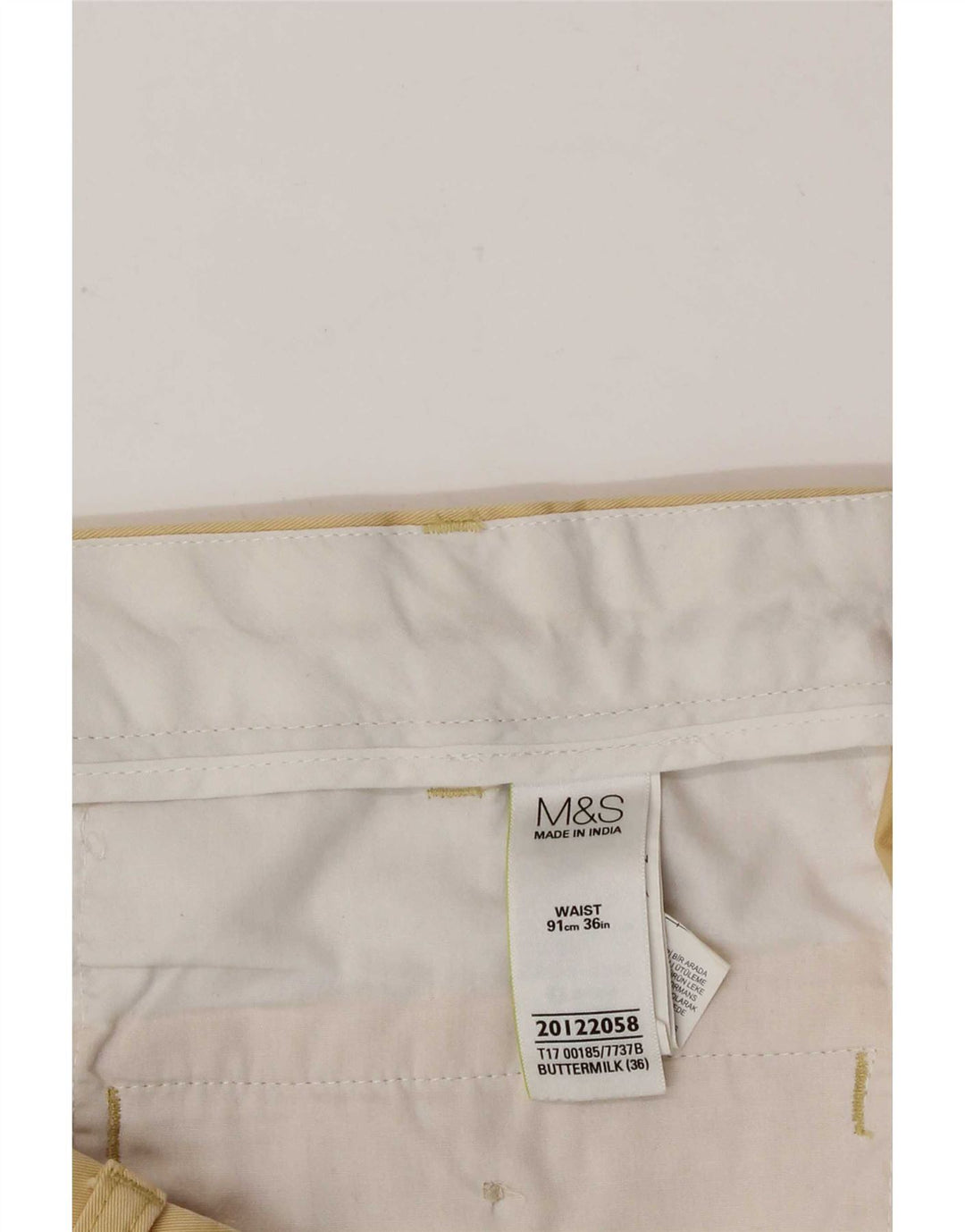 Marks & Spencer Herren-Chinoshorts W36, Größe L, Gelb, Baumwolle