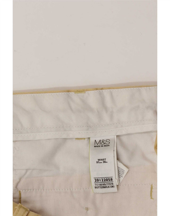 Marks & Spencer Herren-Chinoshorts W36, Größe L, Gelb, Baumwolle