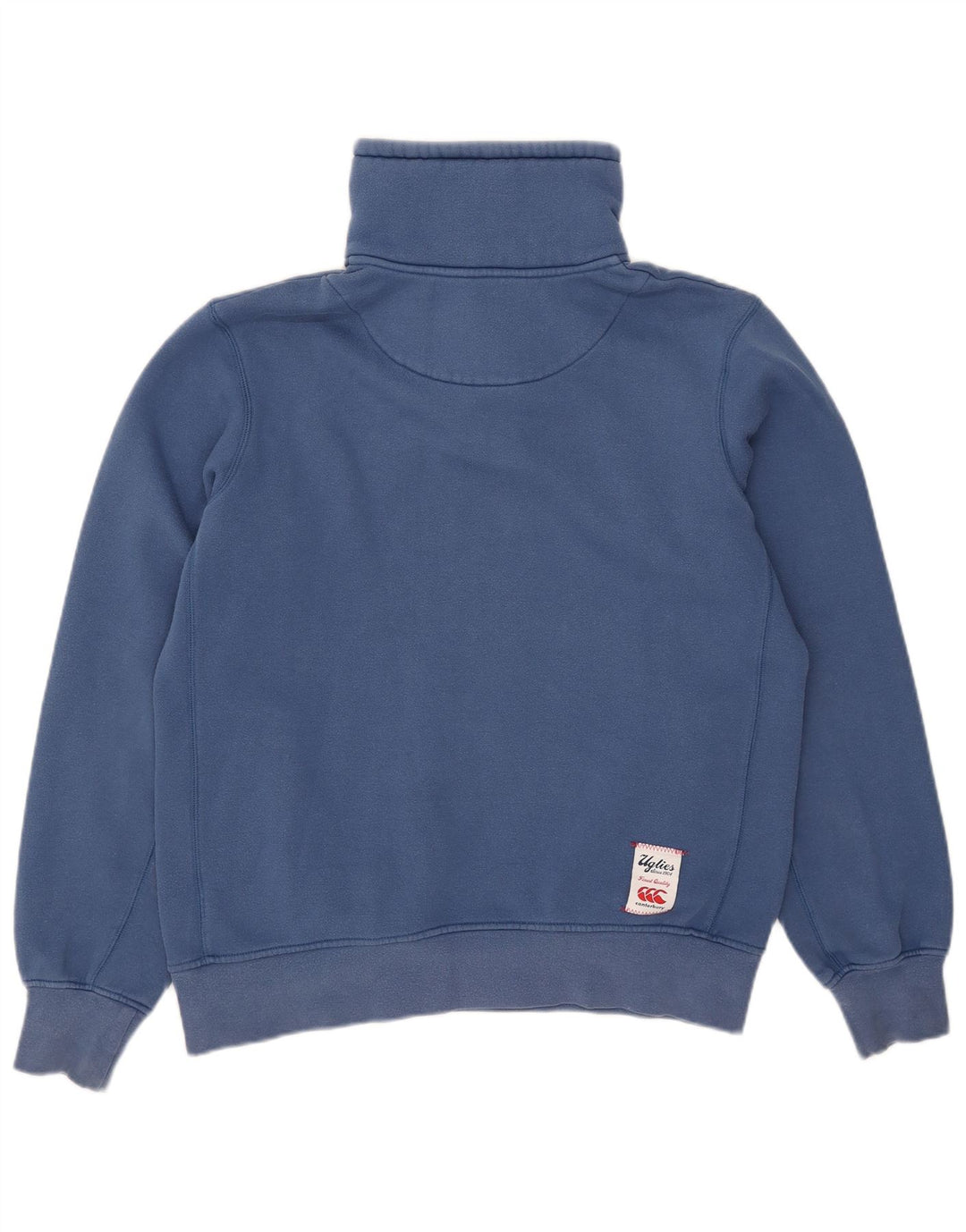 Canterbury Herren-Sweatshirt mit Knopfkragen, mittelblaue Baumwolle