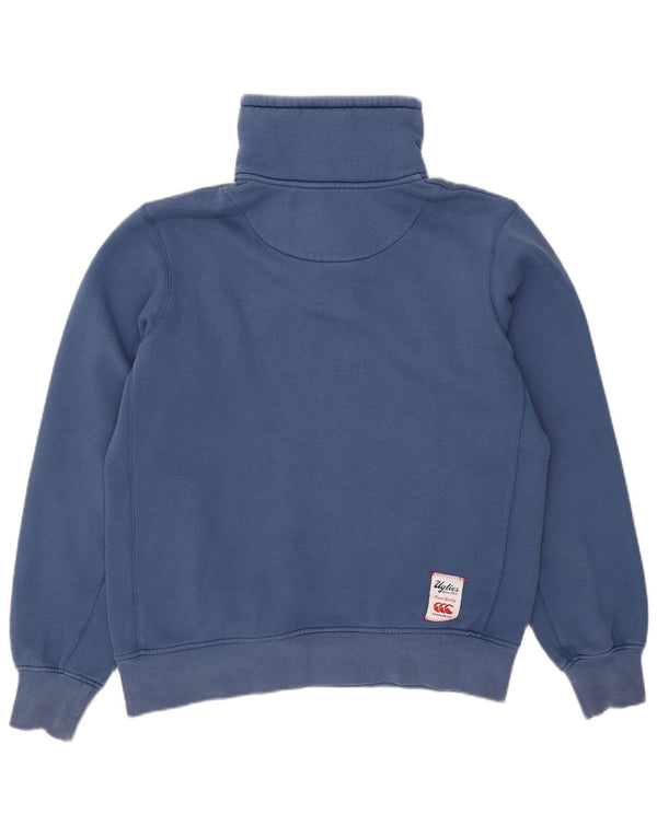 Canterbury Herren-Sweatshirt mit Knopfkragen, mittelblaue Baumwolle