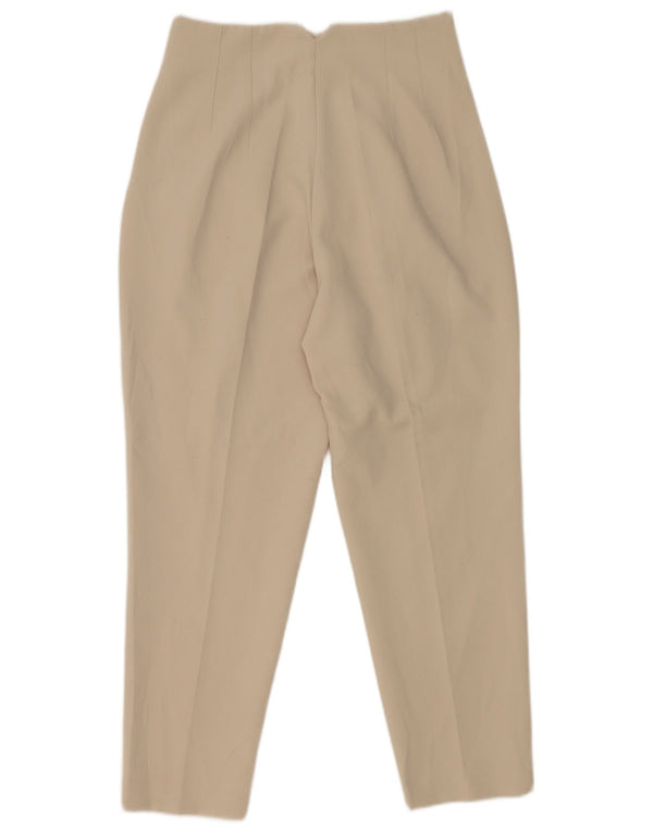 Zara Damen-Anzughose, konisch zulaufend, Größe M, W28, L26, gebrochenes Weiß, Polyester