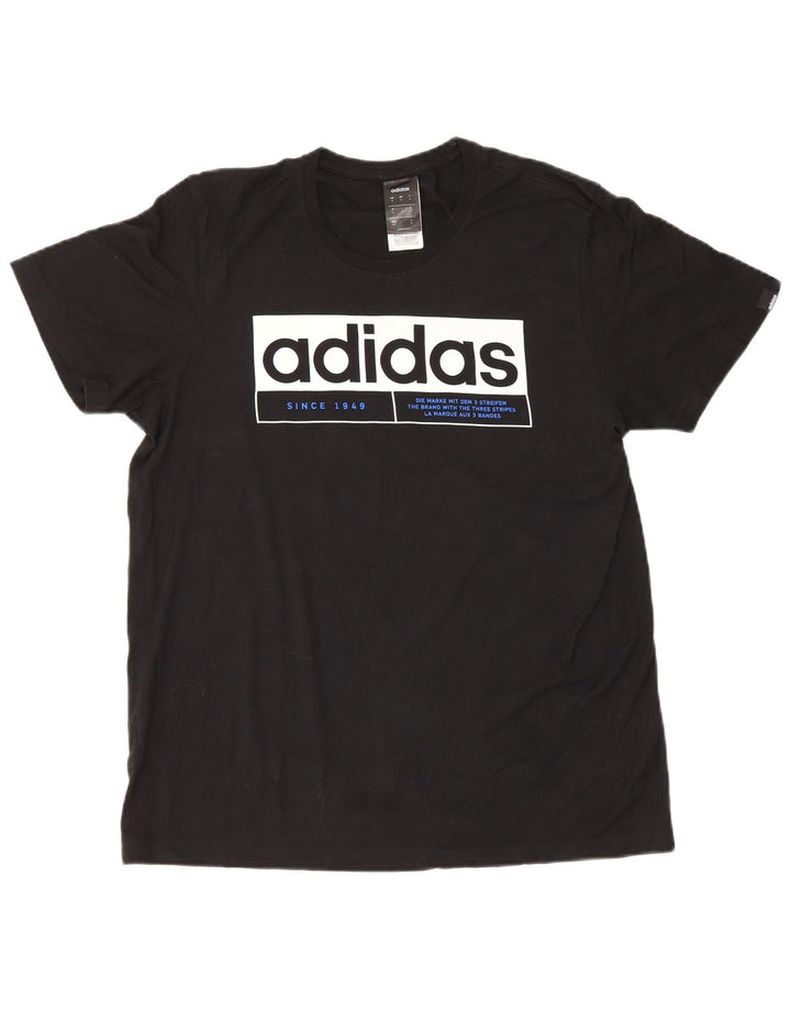 Adidas Herren Grafik T-Shirt Top Medium Schwarz Baumwolle