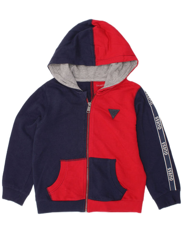 Guess Kapuzenpullover mit Reißverschluss für Jungen, 4–5 Jahre, marineblau, Colourblock-Baumwolle
