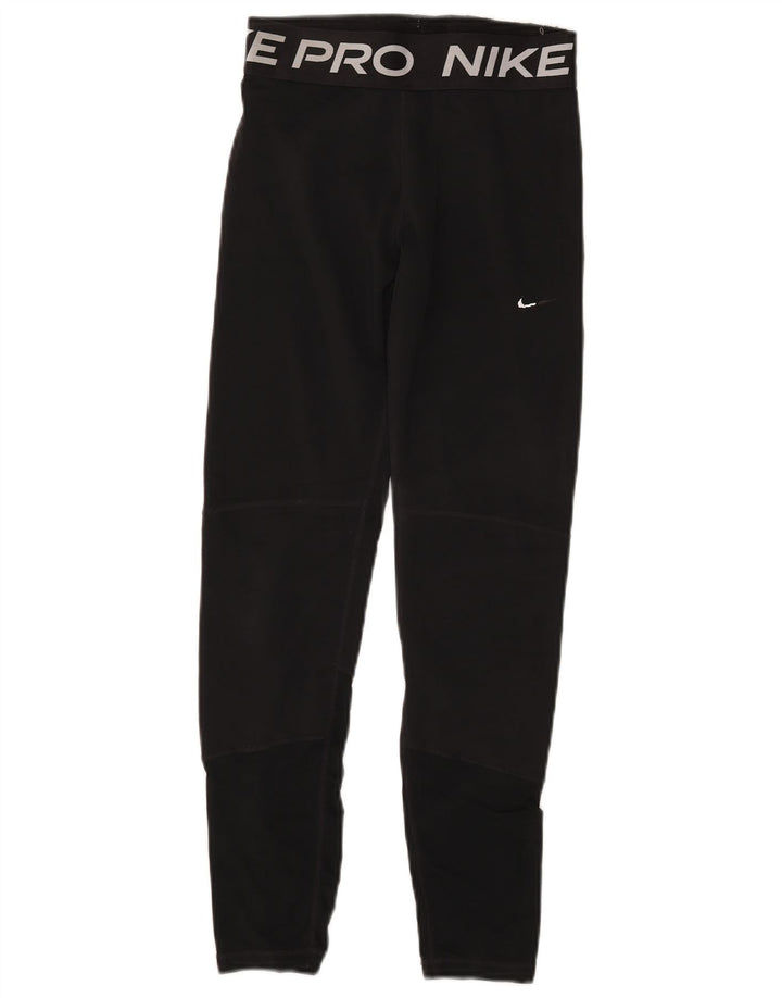 Nike Mädchen-Grafik-Leggings, 13–14 Jahre, schwarzes Polyester