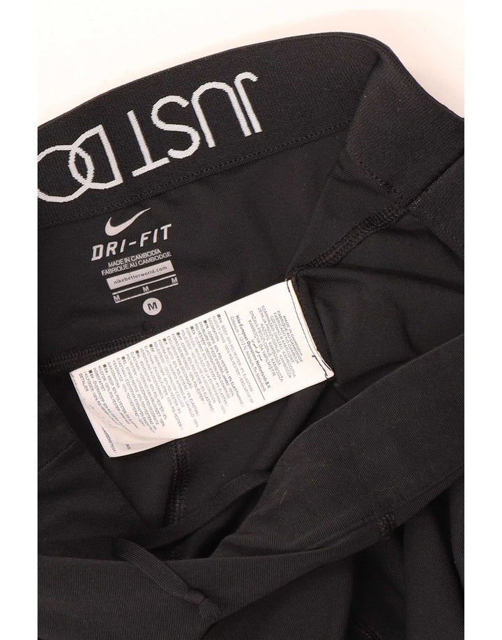 Nike Damen Dri Fit Capri Leggings UK 14 Medium Schwarz