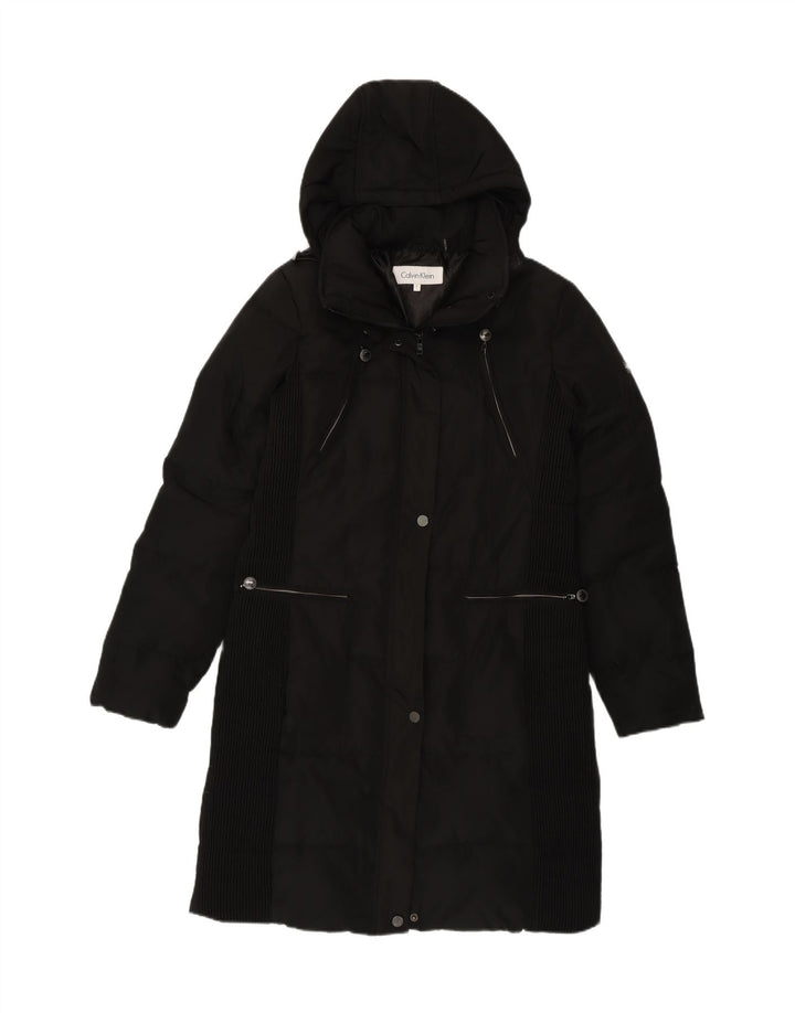 Calvin Klein Damen Kapuzenmantel, gepolstert, UK 10, Größe S, Schwarz, Polyester