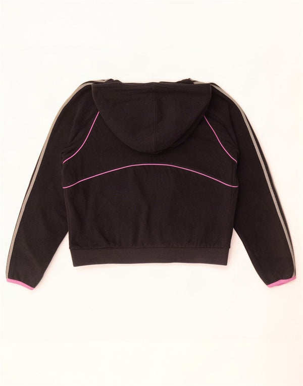 Adidas Damen Kapuzen-Fleecepullover UK 14 Mittelschwarzes Polyester