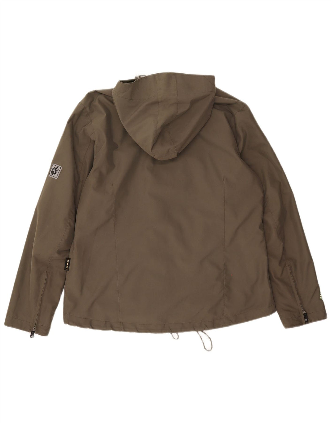Jack Wolfskin Damen Regenjacke mit Kapuze UK 14/16 Large Khaki Polyester