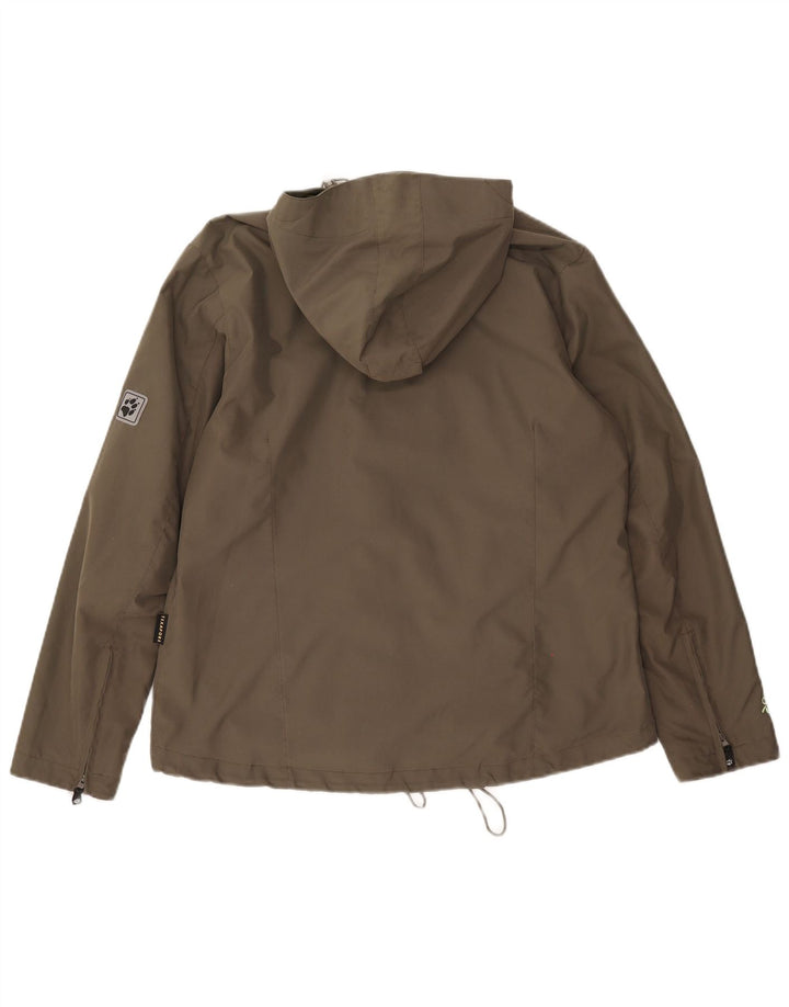Jack Wolfskin Damen Regenjacke mit Kapuze UK 14/16 Large Khaki Polyester
