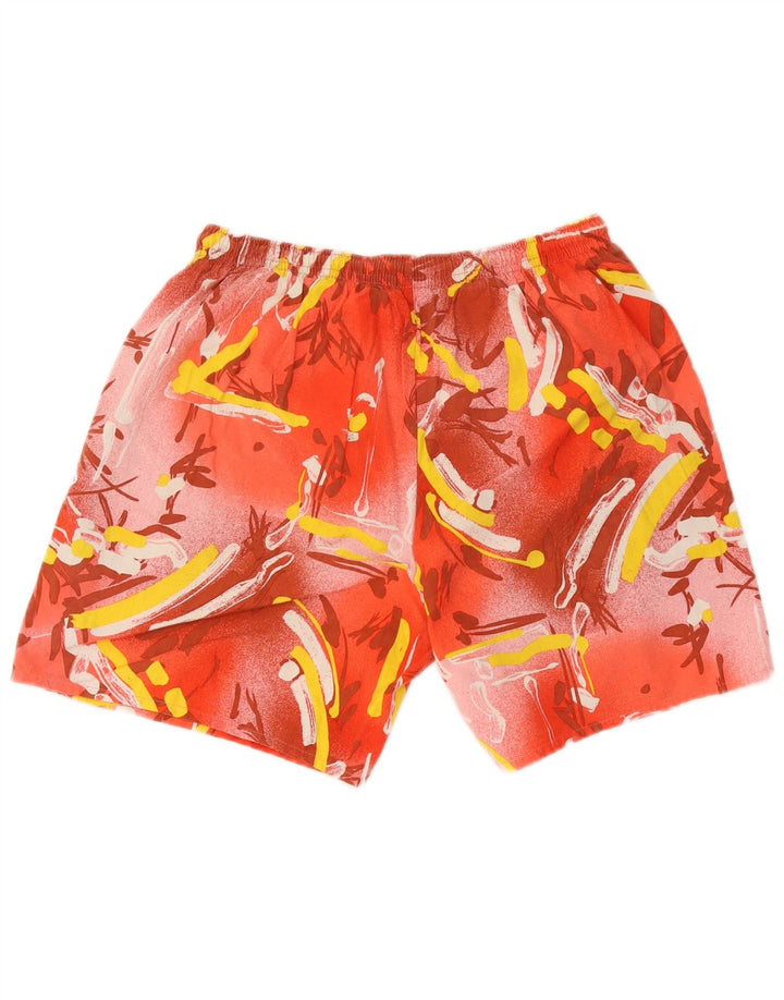 Vintage Herren Badeshorts mit abstraktem Muster IT 52 XL Rote Baumwolle